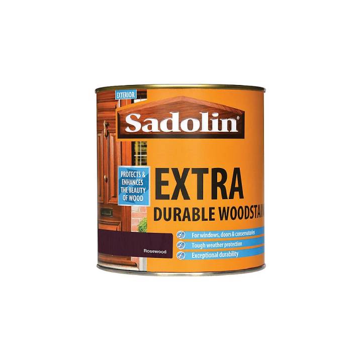 Can of Sadolin Extra Durable Woodstain on a white background