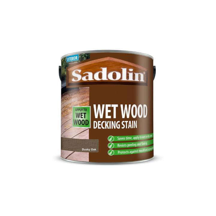 Sadolin Wet Wood Decking Stain container on a white background