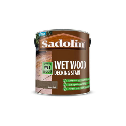 Sadolin Wet Wood Decking Stain container on a white background