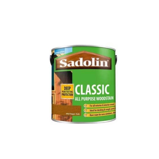 Can of Sadolin Classic All Purpose Woodstain on a white background