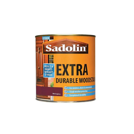 Can of Sadolin Extra Durable Woodstain on a white background
