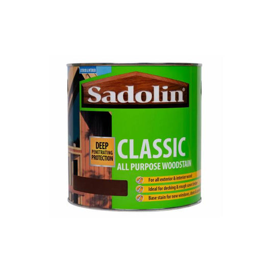 Can of Sadolin Classic All Purpose Woodstain on a white background