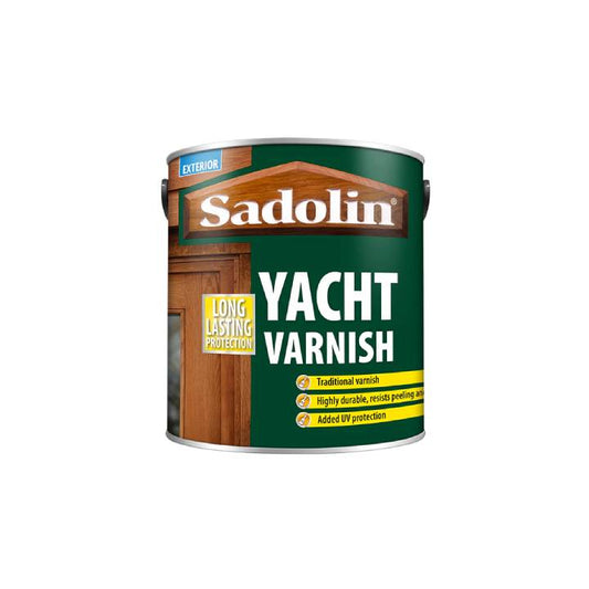 Can of Sadolin Yacht Varnish on a white background