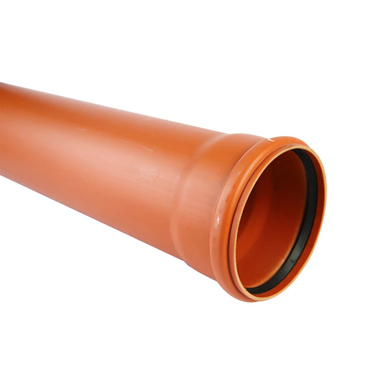 110mm Underground Single Socket Pipe 3m Orange
