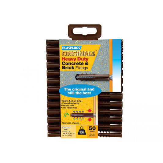 Plasplugs Concrete & Fixings - Brown 7mm