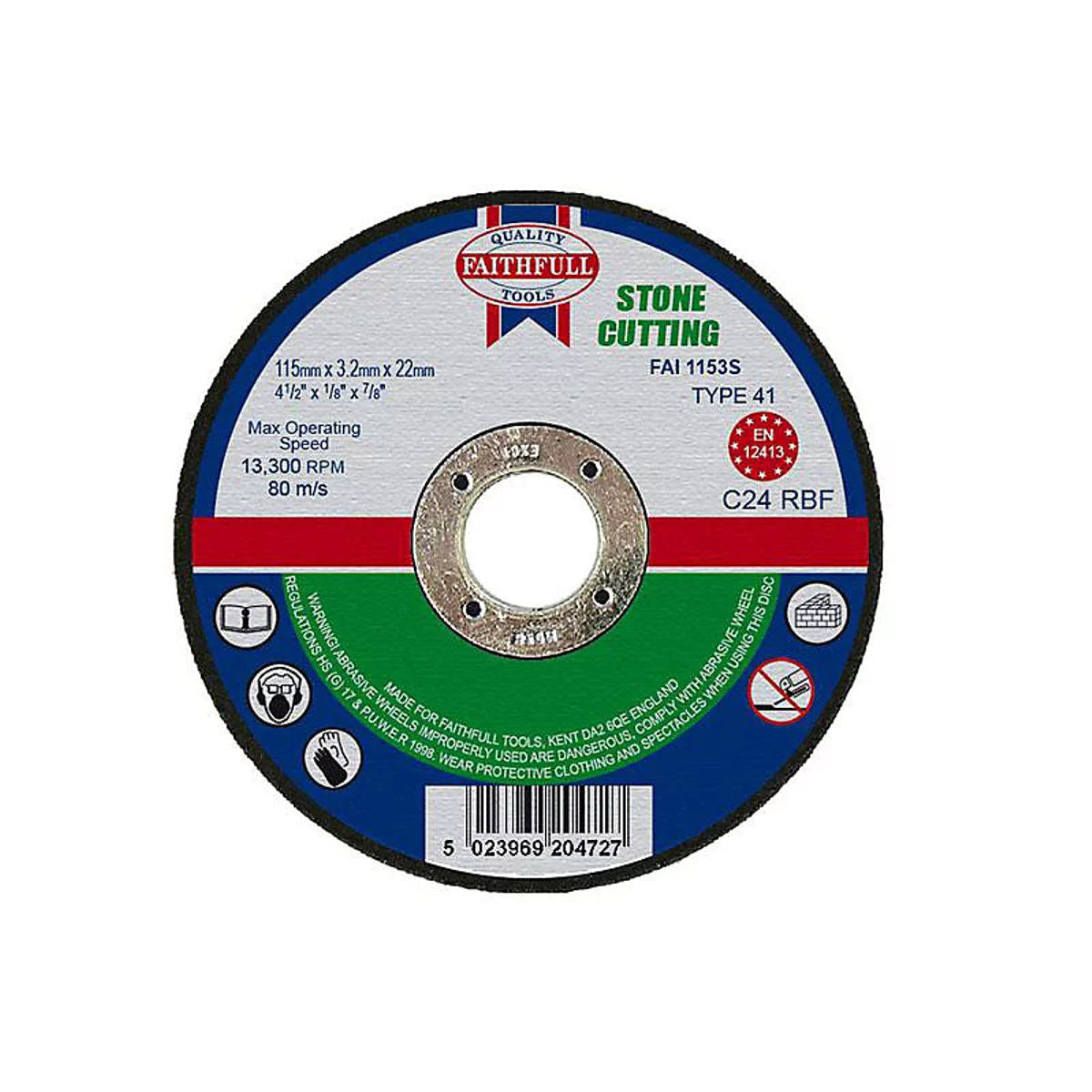 Faithfull Stone Cut Off Disc 115MM X 3.2 X 22mm