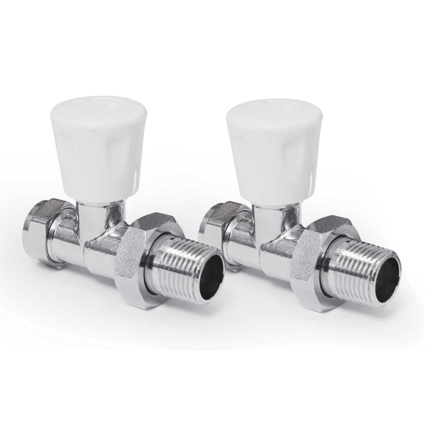 15MM Straight Modern Chrome Radiator Valve