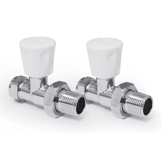 15MM Straight Modern Chrome Radiator Valve