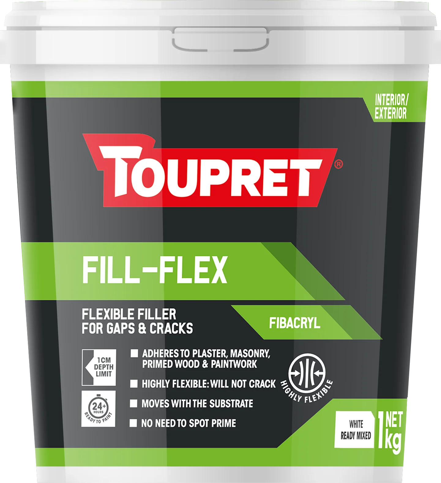 Toupret Fill-Flex (Fibacryl, Ready Mixed, Int/Ext) 1kg
