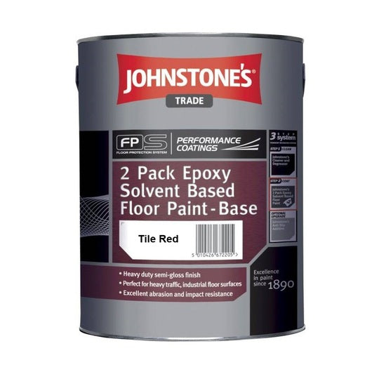 Johnstone's 2 Pack Epoxy Solvent-Based Floor Paint Base Tile Red 3L
