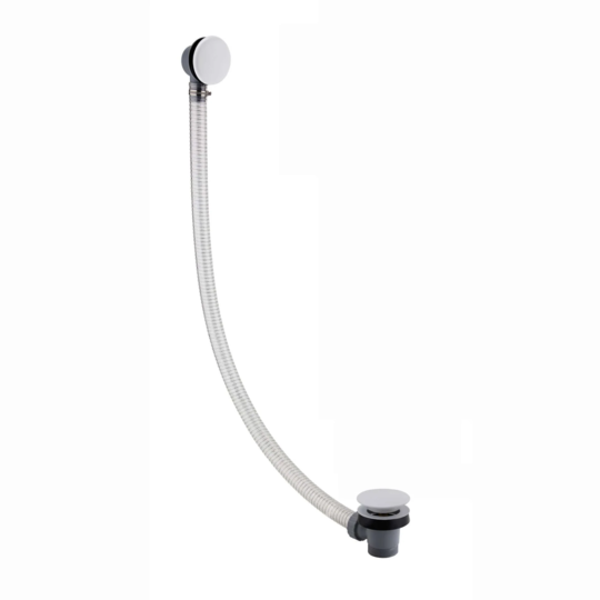 Easy Clean Bath Sprung Waste Dome Top & Overflow Matte White