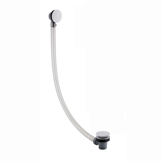 Easy Clean Bath Sprung Waste Dome Top & Overflow Matte White