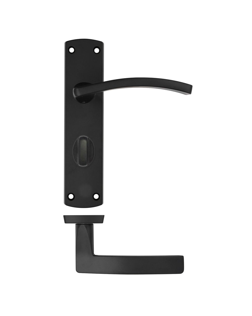 Toledo Lever on Bathroom Backplate Black