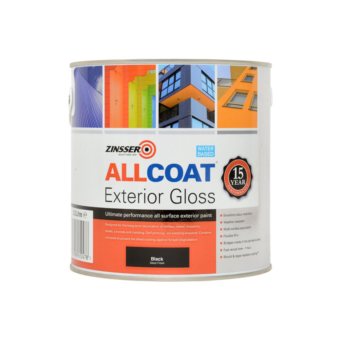 Zinsser AllCoat Exterior Gloss Black 2.5L