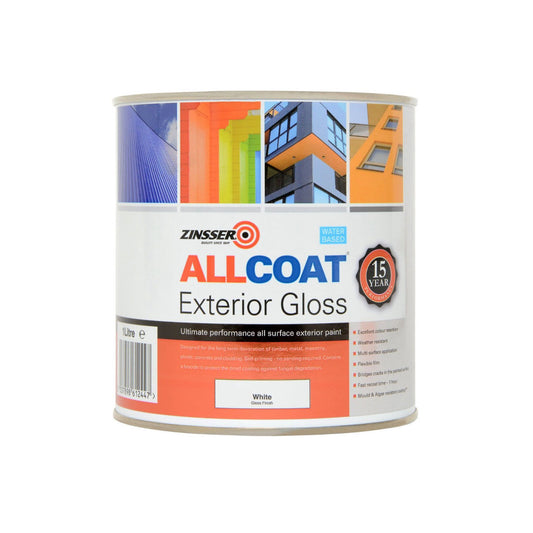 Zinsser AllCoat Exterior Water Based Gloss White 1L
