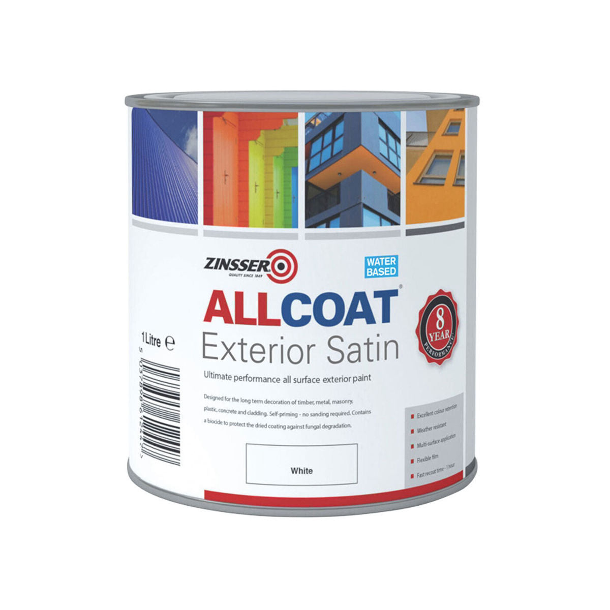 Zinsser Allcoat Exterior Satin Water Based White 1L