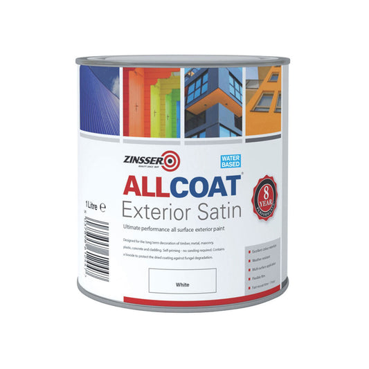 Zinsser Allcoat Exterior Satin Water Based White 1L