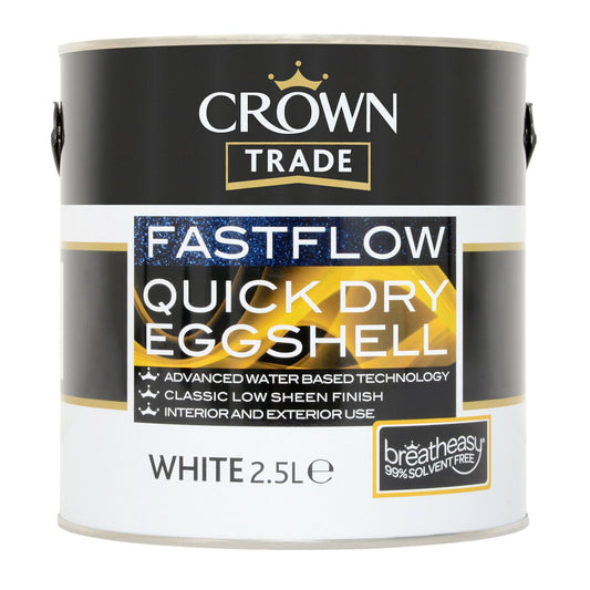 Crown Fastflow Quick Dry Eggshell White 2.5L