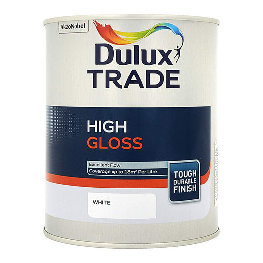 Dulux Trade High Gloss White 1L, 2.5L, 5L