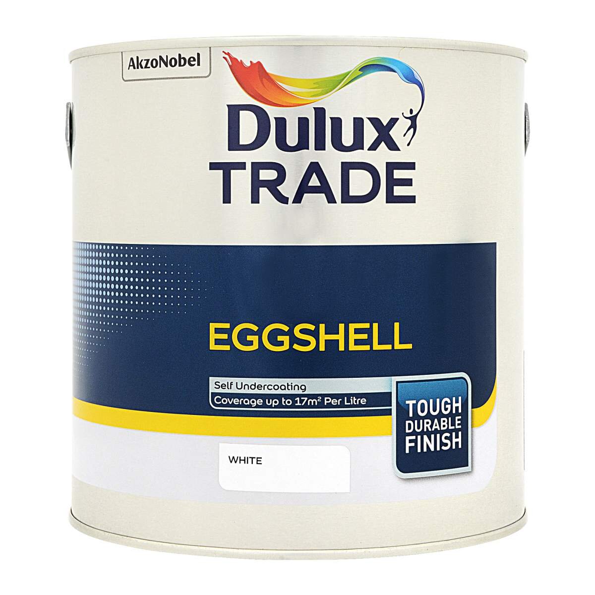 Dulux Trade Eggshell White 2.5L , 5L