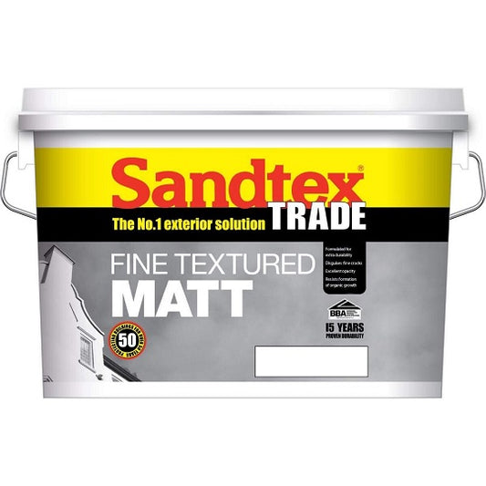 Sandtex Trade Fine Textured Matt 10L Brilliant White