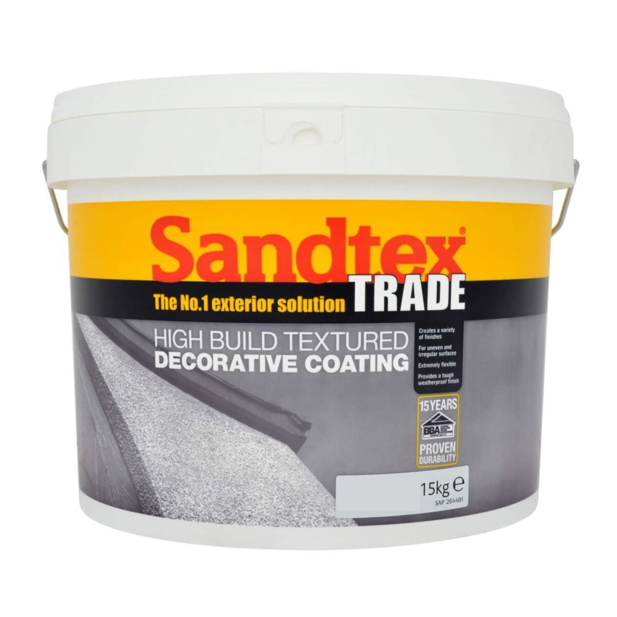Sandtex Trade High Build White 15Kg