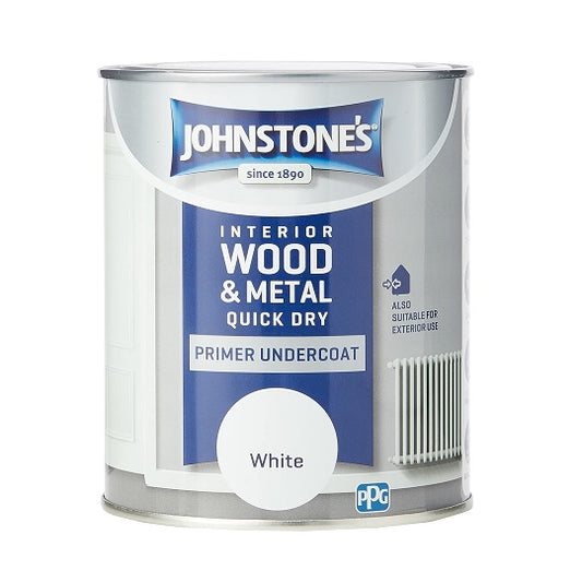 Johnstone's Quick Dry Primer Undercoat White 0.75L