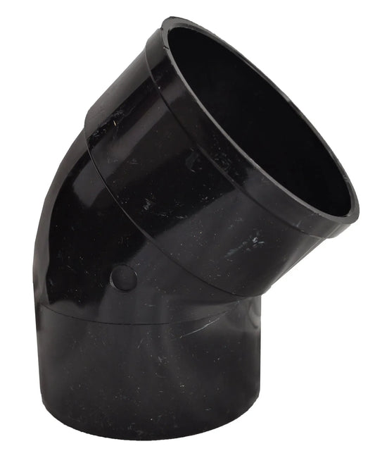 Solvent 45° Bend Single Socket 110mm - Black