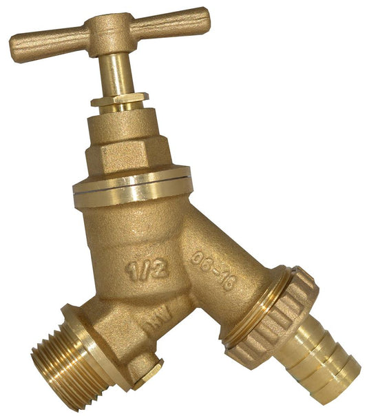 1/2" Hose Union Bib Tap c/w Double Check Valve