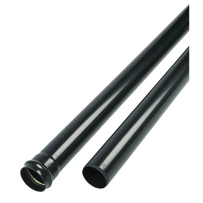 110mm Soil Push Fit Single Socket Pipe 3m Black