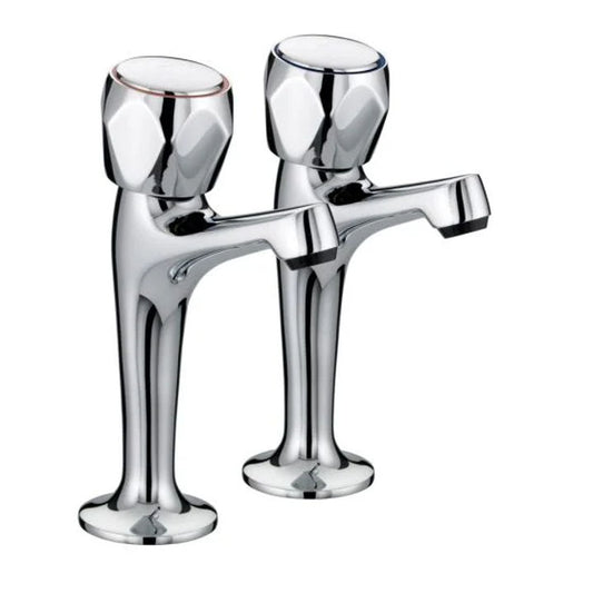 Bristan Club High Necked Pillar Taps Chrome