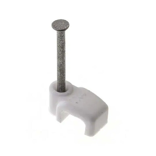 Budget Cable Clips Round White 8mm