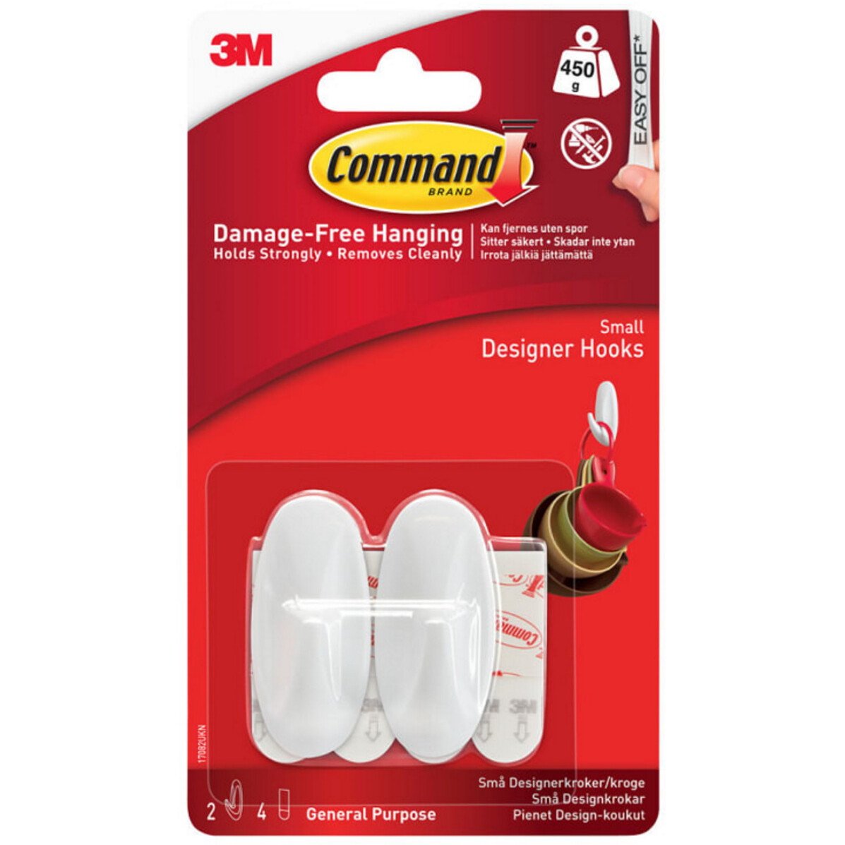 Command Strips And Design Hooks Small (2+4)