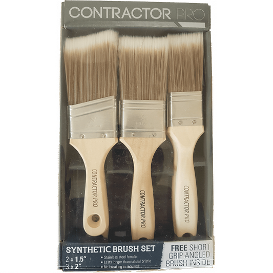 CONTRACTOR PRO SYNTHETIC BRUSH SET+FREE PR