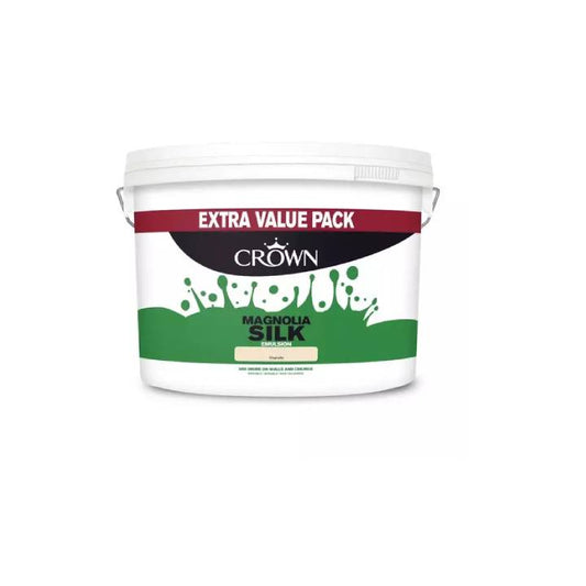Bucket of Crown Magnolia Silk paint with a white background