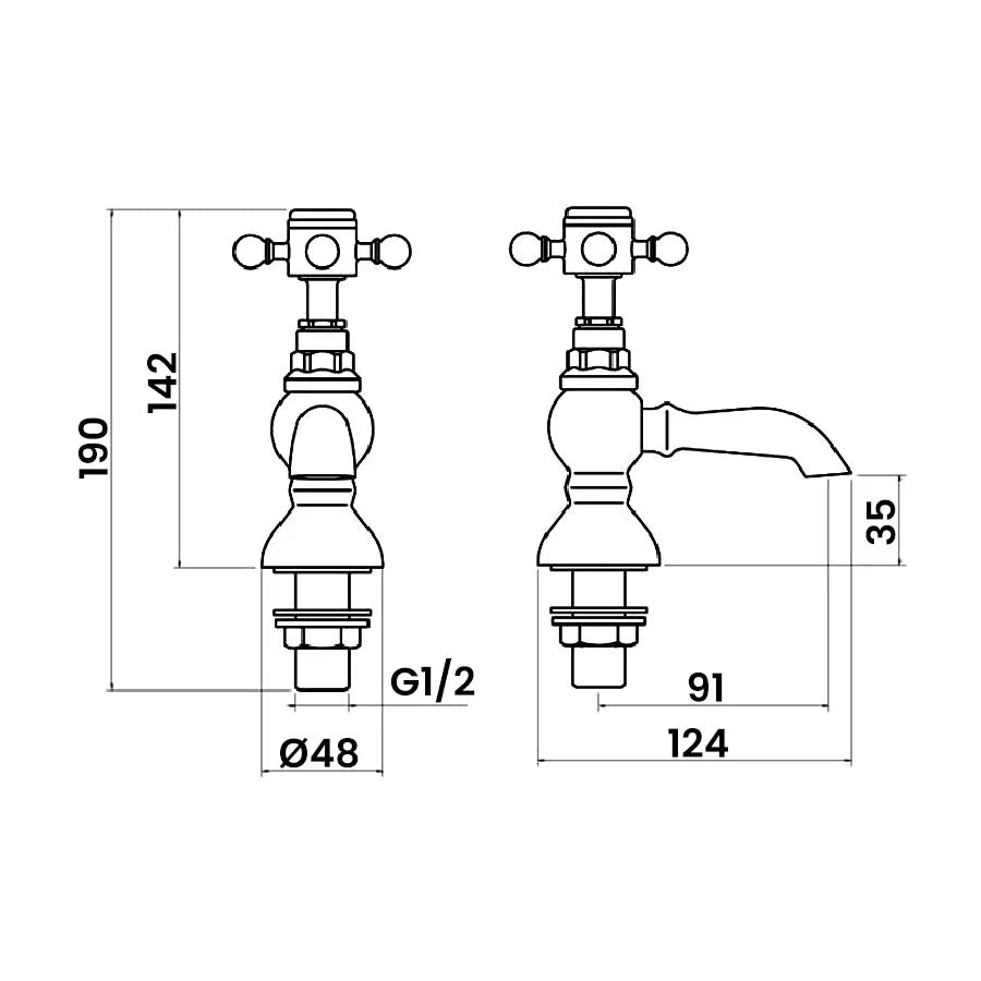TT101 Basin Taps - Chrome