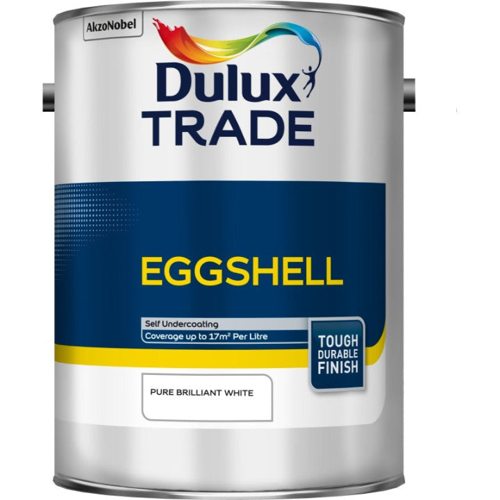 Dulux Trade Eggshell Pure Brilliant White 2.5L, 5L