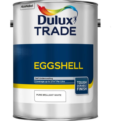 Dulux Trade Eggshell Pure Brilliant White 2.5L, 5L