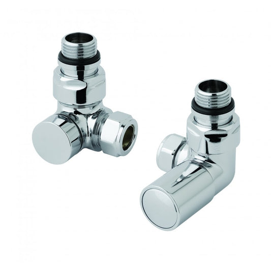 Corner Chrome Manual Radiator Valve Set(Pair)