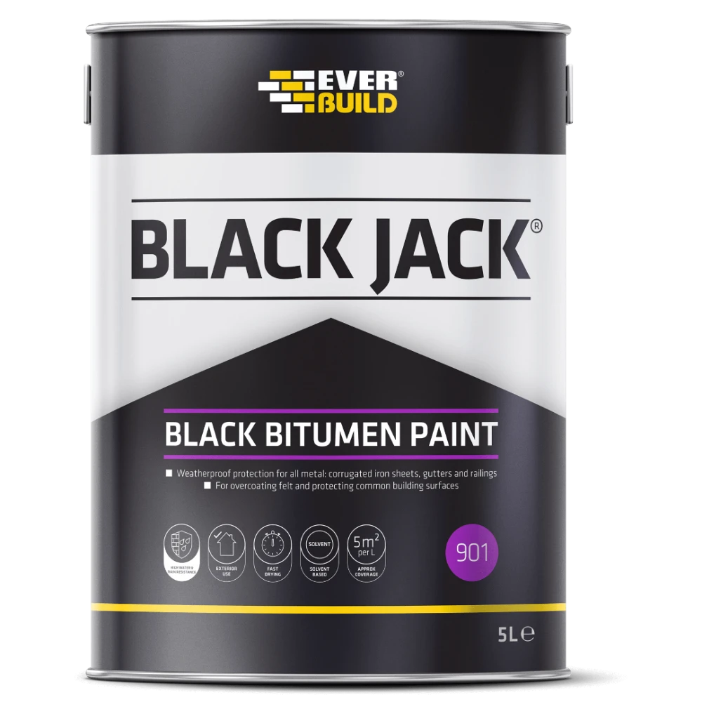 Everbuild 901 Black Bitumen Paint 5L