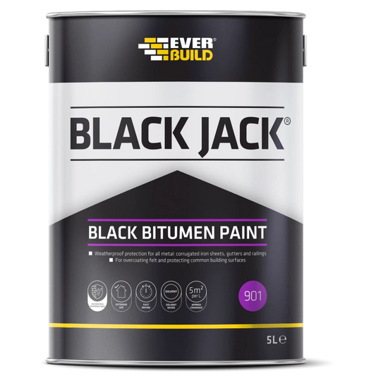 Everbuild 901 Black Bitumen Paint 5L