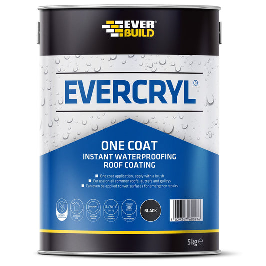 Everbuild Evercryl One Coat Black 5Kg
