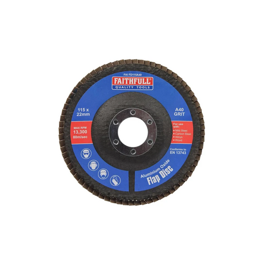 Faithfull Flap Disc Aluminium Oxide A40 115mm