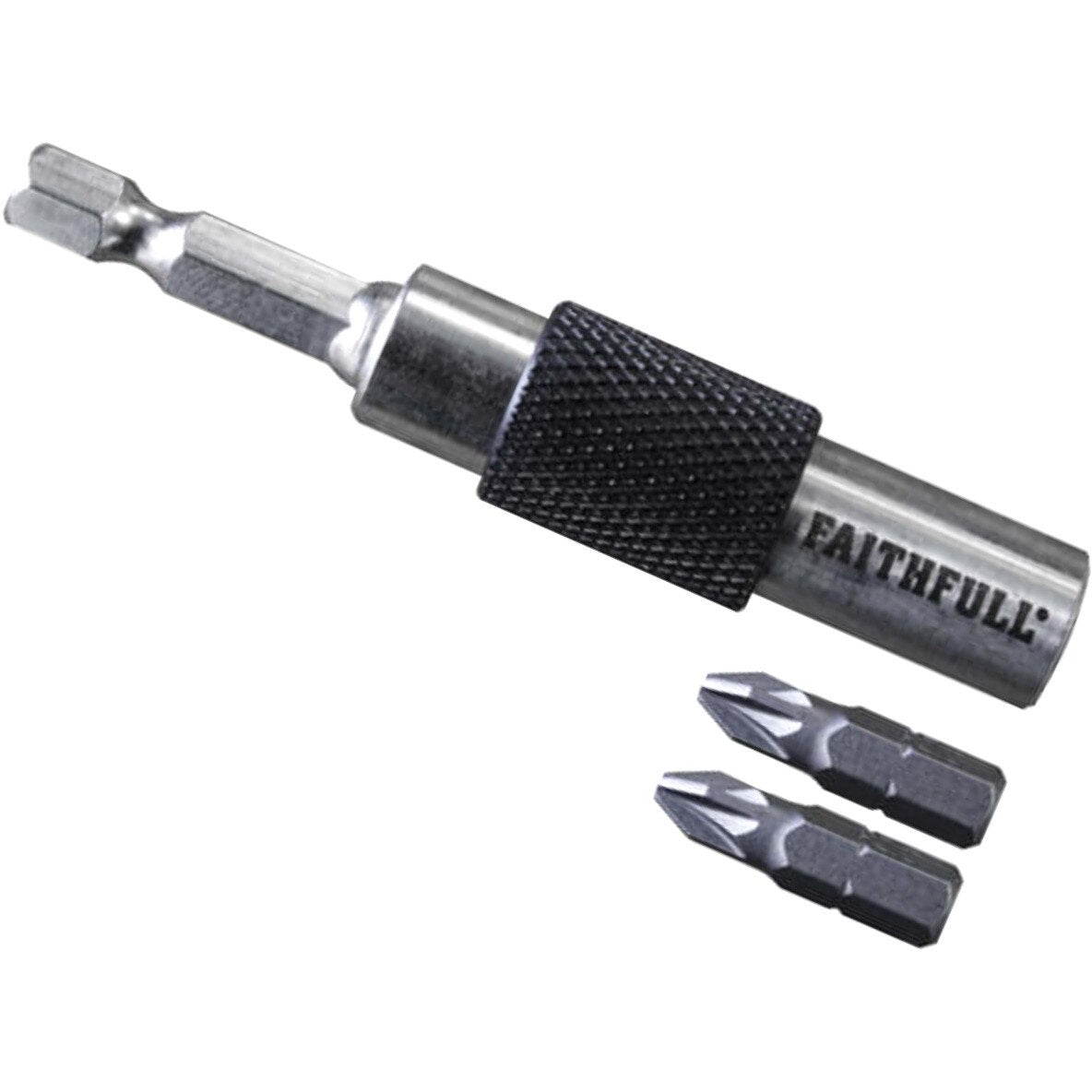 Faithfull 15° Flexi Bit Holder 75MM & 2X PZ2 Bits