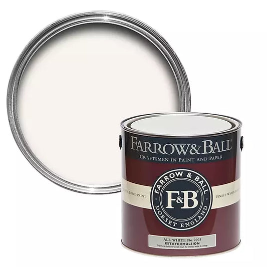 Farrow & Ball All White No.2005 - Pure White Paint 750ml, 2.5L, 5L