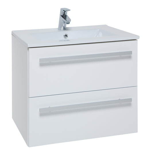 Purity Wall Mounted 2 Drawer White 600*500*450Mm