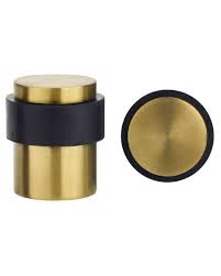 Door Stop Floor Mounted - Round - Favo Satin Brass