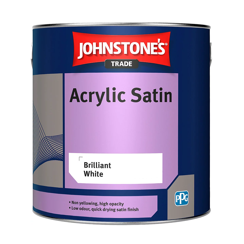 Johnstone's Trade Acrylic Satin Brilliant White 1L