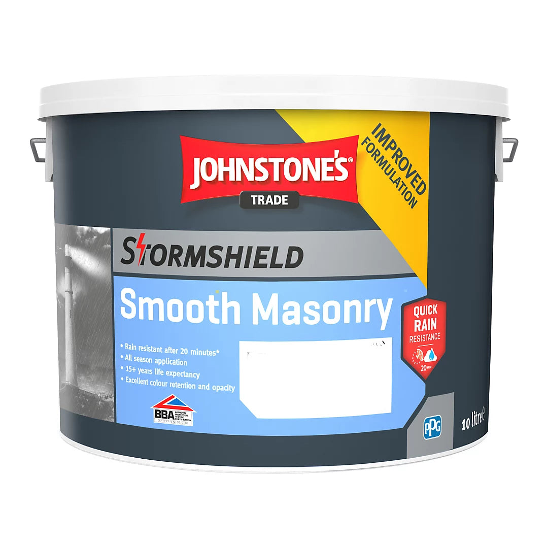 Johnstone's Trade Stormshield  Smooth Masonry Magnolia 10L