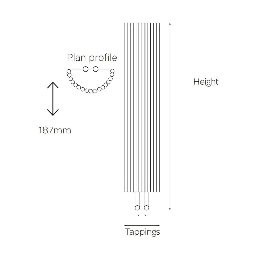 Kansas Design Radiator 351mm x 2000mm - Anthracite